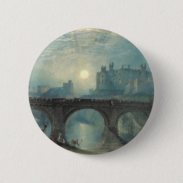 William Turner Alnwick Castle  6 Cm Round Badge (Front)