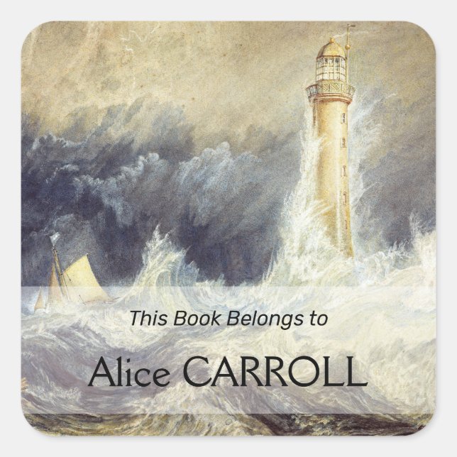William Turner - Bell Rock Lighthouse Square Sticker (Front)