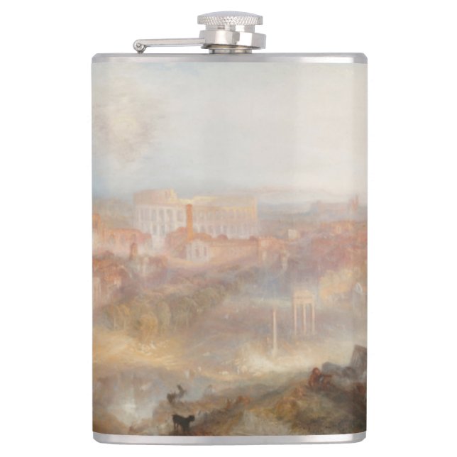 William Turner British - Modern Rome-Campo Vaccino Hip Flask (Front)