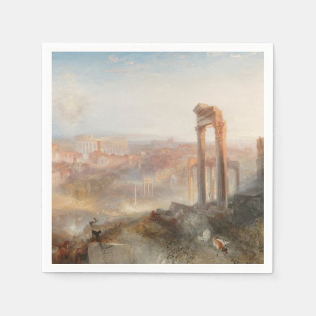 William Turner British - Modern Rome-Campo Vaccino Napkin (Front)