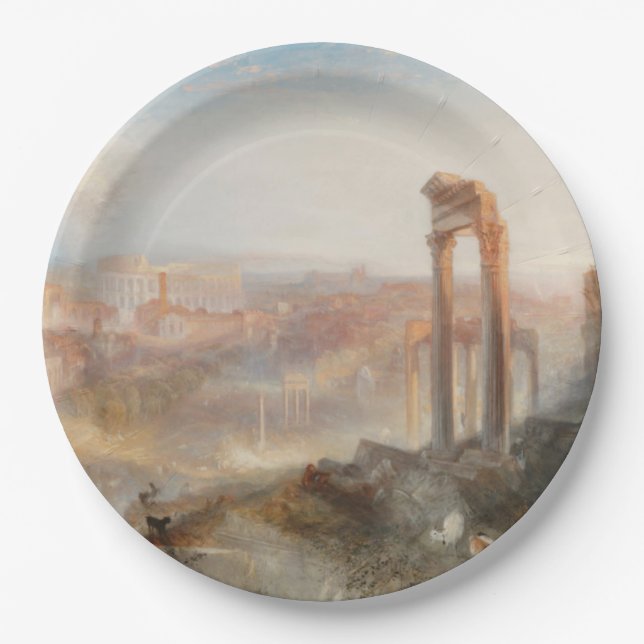 William Turner British - Modern Rome-Campo Vaccino Paper Plate (Front)