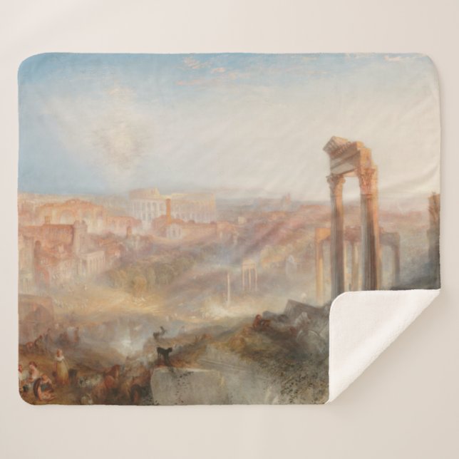 William Turner British - Modern Rome-Campo Vaccino Sherpa Blanket (Front (Horizontal))