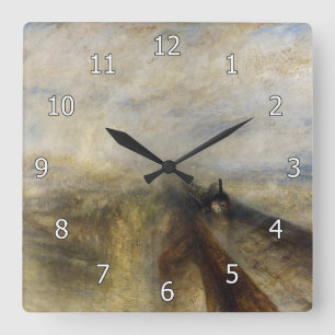 William Turner - Rain, Steam and Speed Square Wall Clock