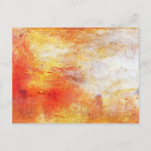 William Turner Sun Setting Over A Lake Romanticism Postcard