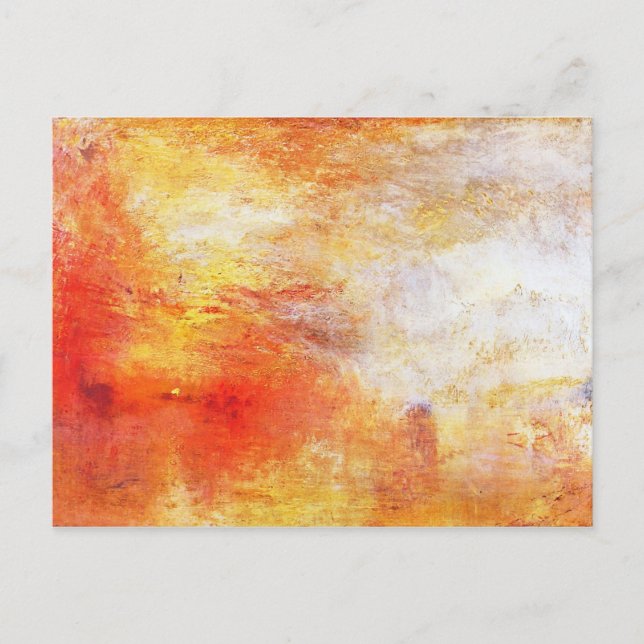 William Turner Sun Setting Over A Lake Romanticism Postcard (Front)