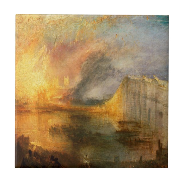 William Turner - The Burning of the Parliament Ceramic Tile (Front)