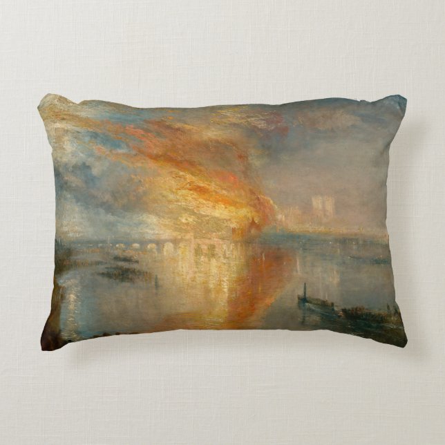 William Turner - The Burning of the Parliament Decorative Cushion (Front)