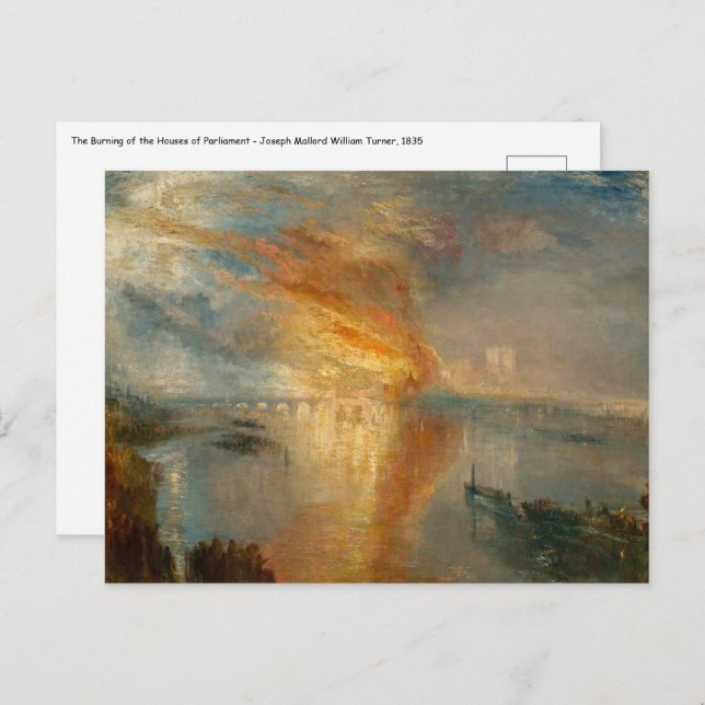 William Turner - The Burning of the Parliament Postcard (Front/Back)