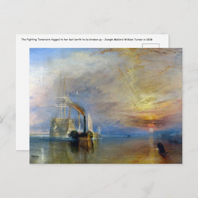 William Turner - The Fighting Temeraire Postcard (Front/Back)