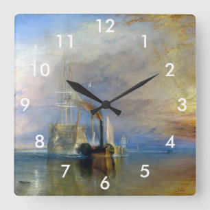 William Turner - The Fighting Temeraire Square Wall Clock