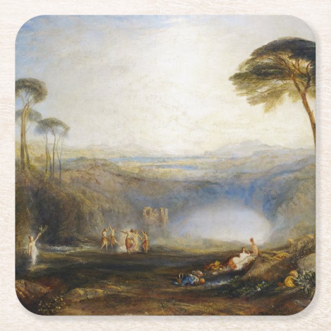William Turner - The Golden Bough Square Paper Coaster (Front)