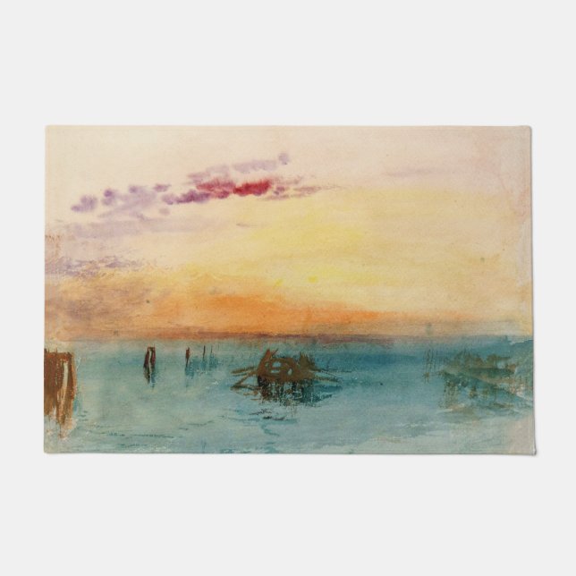 William Turner - The Lagoon near Venice at Sunset Doormat (Front)