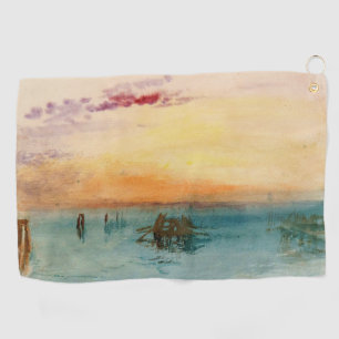 William Turner - The Lagoon near Venice at Sunset Golf Towel