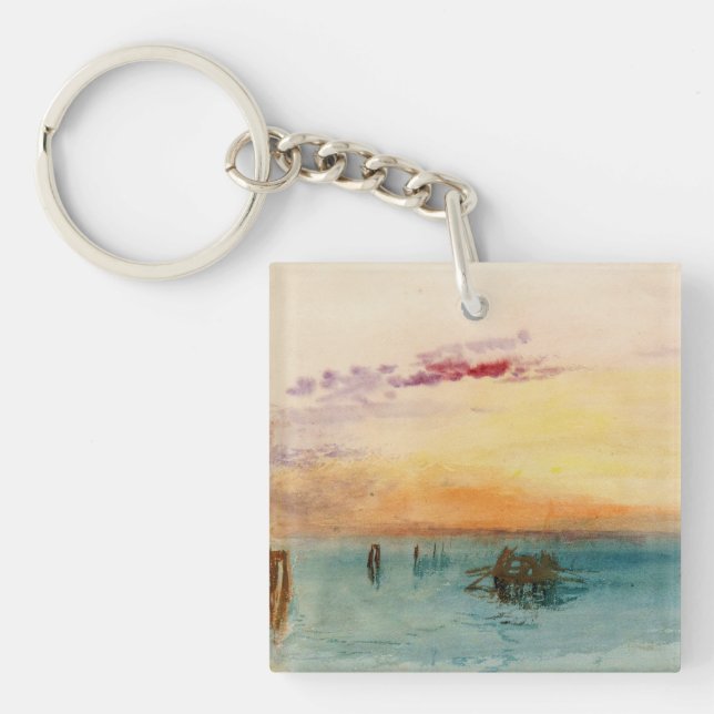William Turner - The Lagoon near Venice at Sunset Key Ring (Front)