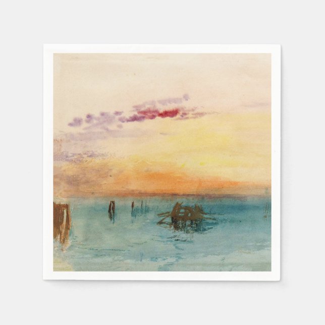 William Turner - The Lagoon near Venice at Sunset Napkin (Front)