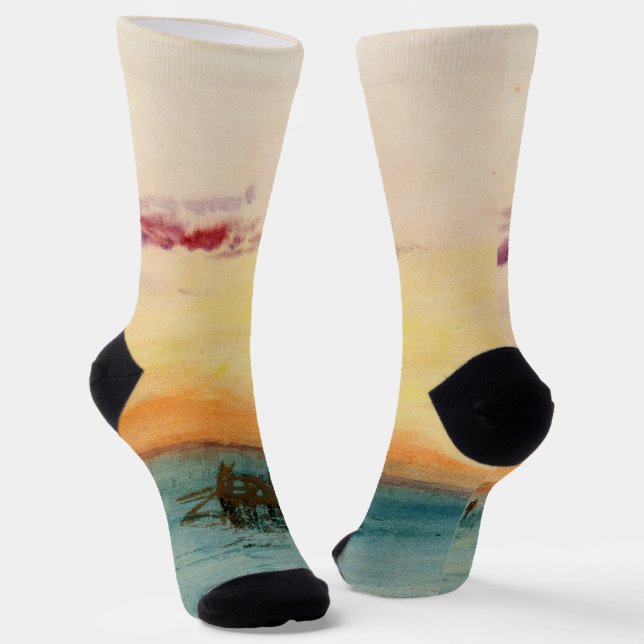 William Turner - The Lagoon near Venice at Sunset Socks (Angled)