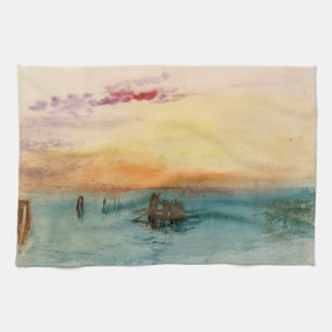 William Turner - The Lagoon near Venice at Sunset Tea Towel