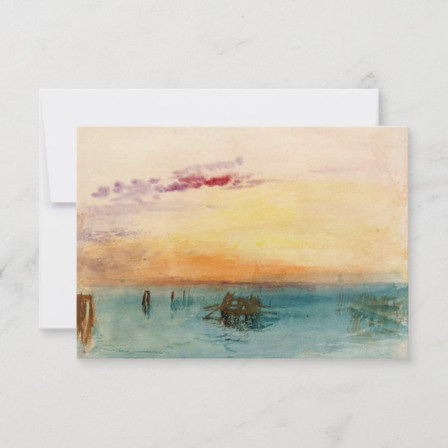 William Turner - The Lagoon near Venice at Sunset Thank You Card (Front)