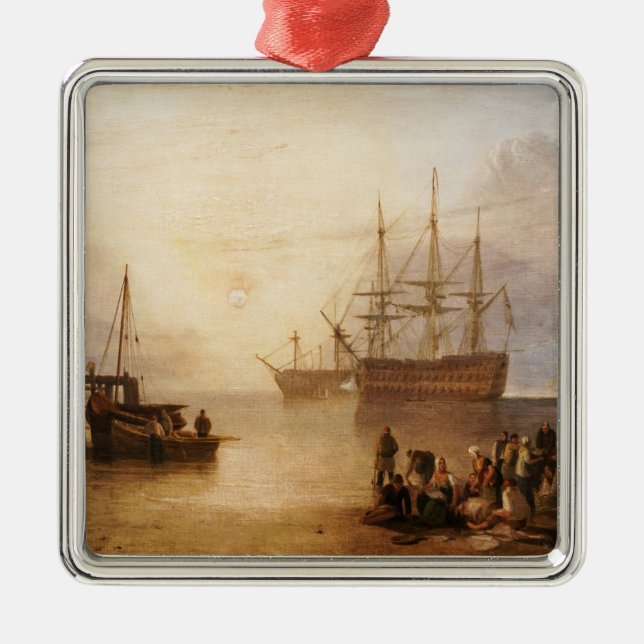 William Turner - The Sun Setting Through Vapour Metal Ornament (Front)