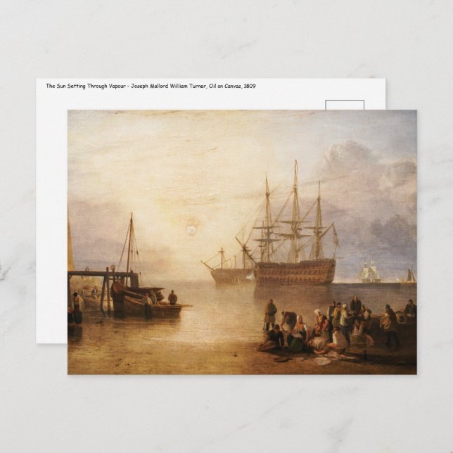 William Turner - The Sun Setting Through Vapour Postcard (Front/Back)