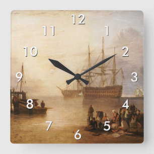 William Turner - The Sun Setting Through Vapour Square Wall Clock
