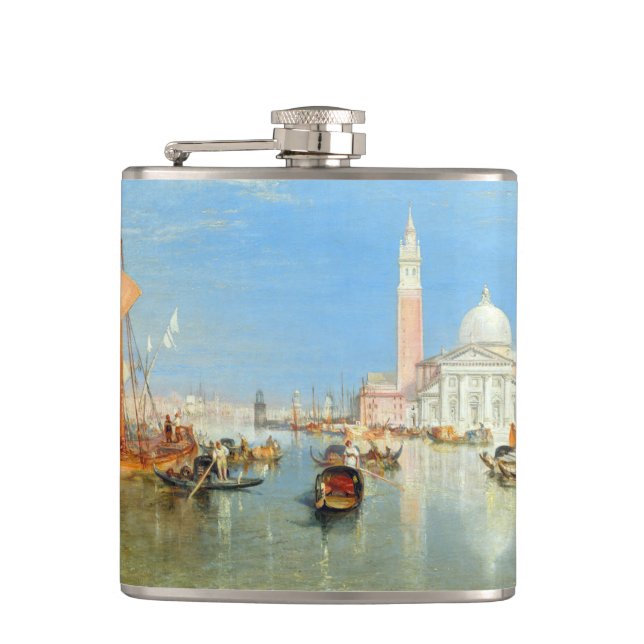 William Turner - Venice, The Dogana & San Giorgio Hip Flask (Front)