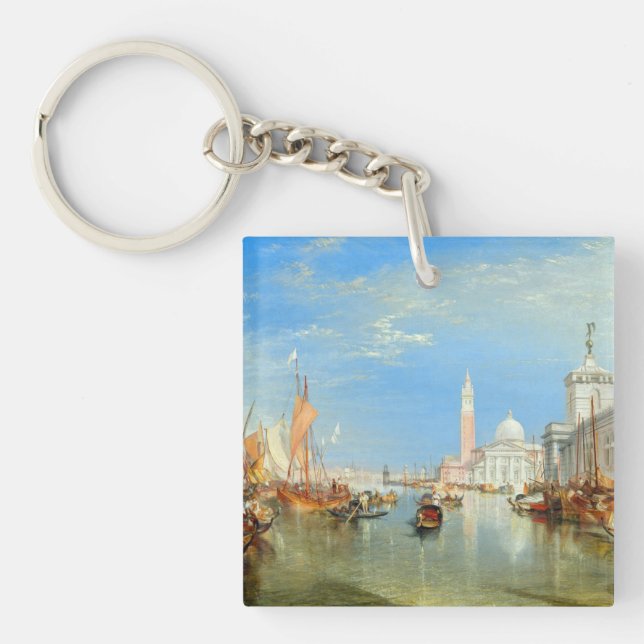 William Turner - Venice, The Dogana & San Giorgio Key Ring (Front)
