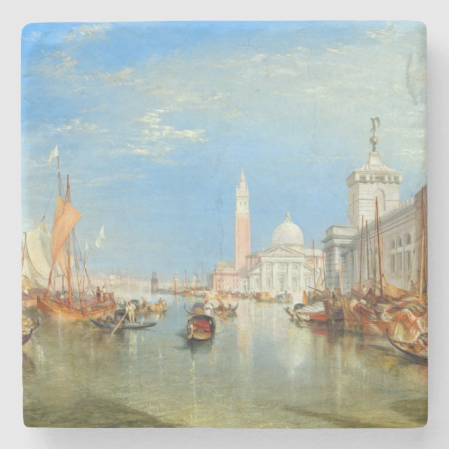 William Turner - Venice, The Dogana & San Giorgio Stone Coaster (Front)