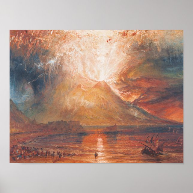 William Turner Vesuvius in Eruption waterscape art Poster (Front)