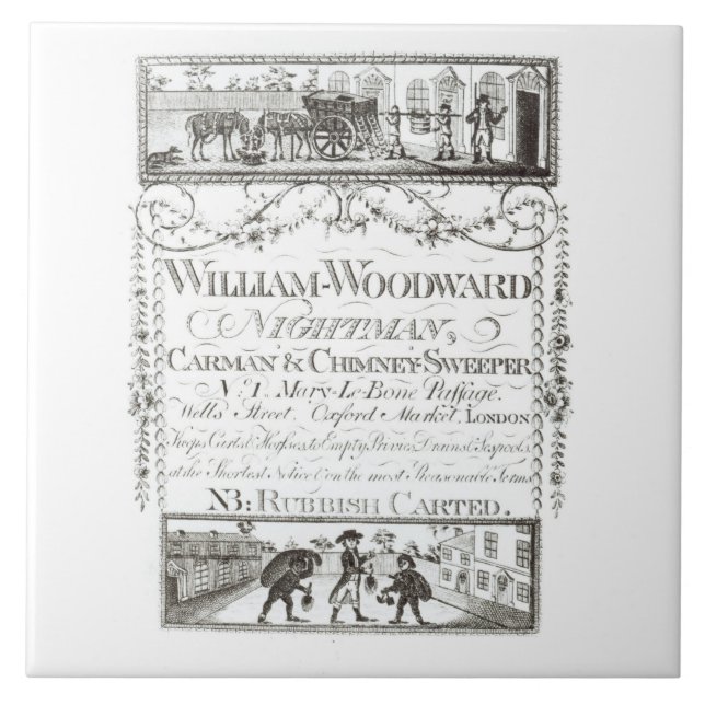 William Woodward, Nightman, Carman and Chimney Swe Ceramic Tile (Front)
