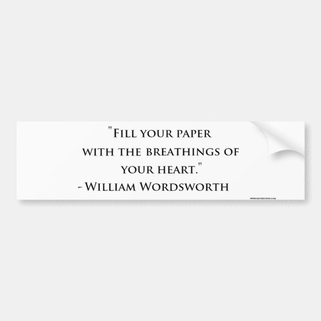 William Wordsworth Quote Bumper Sticker (Front)