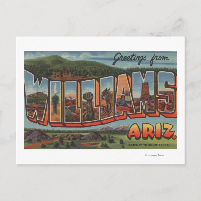 Williams, Arizona - Large Letter Scenes Postcard (Front)