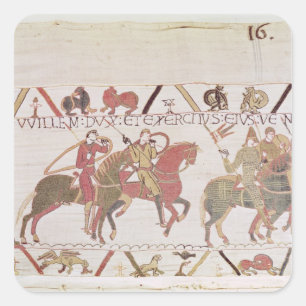 William's  army going to Mont Saint-Michel Square Sticker