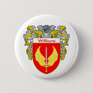 Williams Coat of Arms (Mantled) 6 Cm Round Badge
