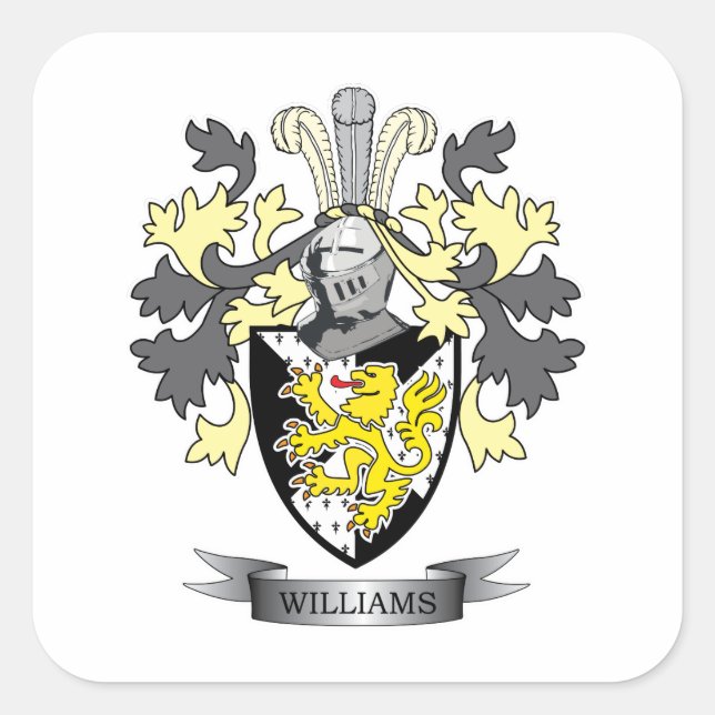 Williams Coat of Arms Square Sticker (Front)