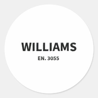 Williams Family Name – Custom "Est. 2025" Classic Round Sticker