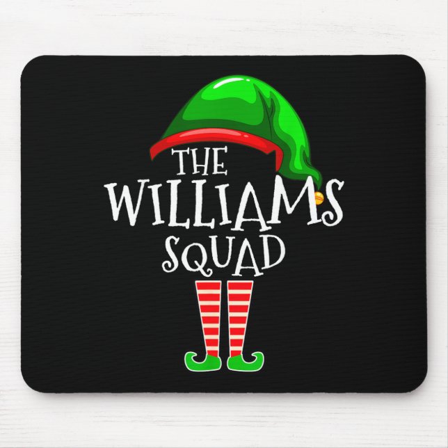 Williams Family Name Squad Matching Group Elf Chri Mouse Pad (Front)