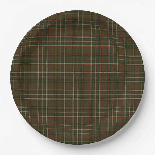 Williams Family Plaid Tartan Pattern Paper Plate (Front)