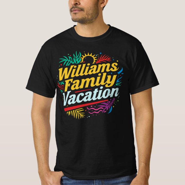 Williams Family Vacation Personalized Matching T-Shirt (Front)