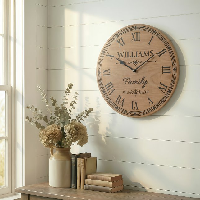 Williams Family Wall Clock – Wooden Style Decor  (Creator Uploaded)