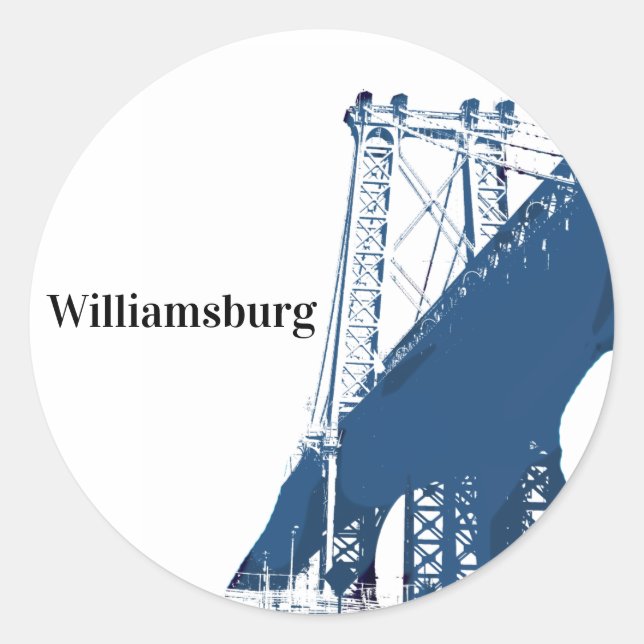 Williamsburg Bridge Brooklyn New York Classic Round Sticker (Front)