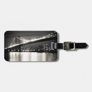 Williamsburg bridge in New York City at night Luggage Tag