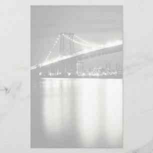 Williamsburg bridge in New York City at night Stationery