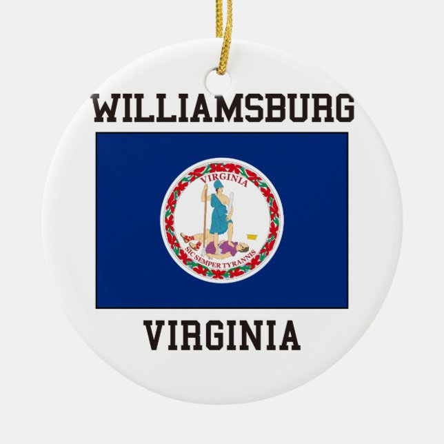 Williamsburg Virginia Ceramic Ornament (Front)