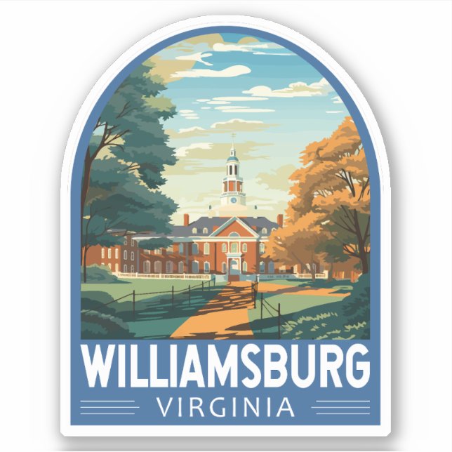 Williamsburg Virginia Travel Art Vintage (Front)