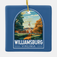 Williamsburg Virginia Travel Art Vintage