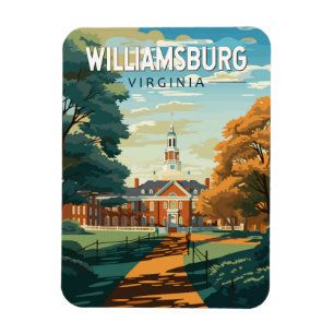 Williamsburg Virginia Travel Art Vintage Magnet