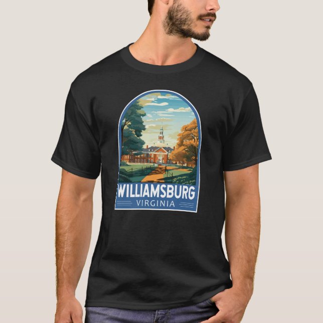 Williamsburg Virginia Travel Art Vintage T-Shirt (Front)