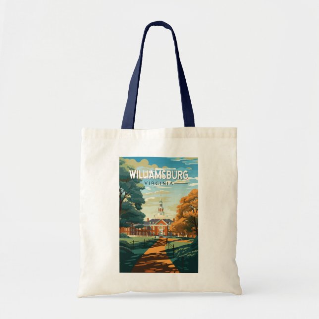 Williamsburg Virginia Travel Art Vintage Tote Bag (Front)