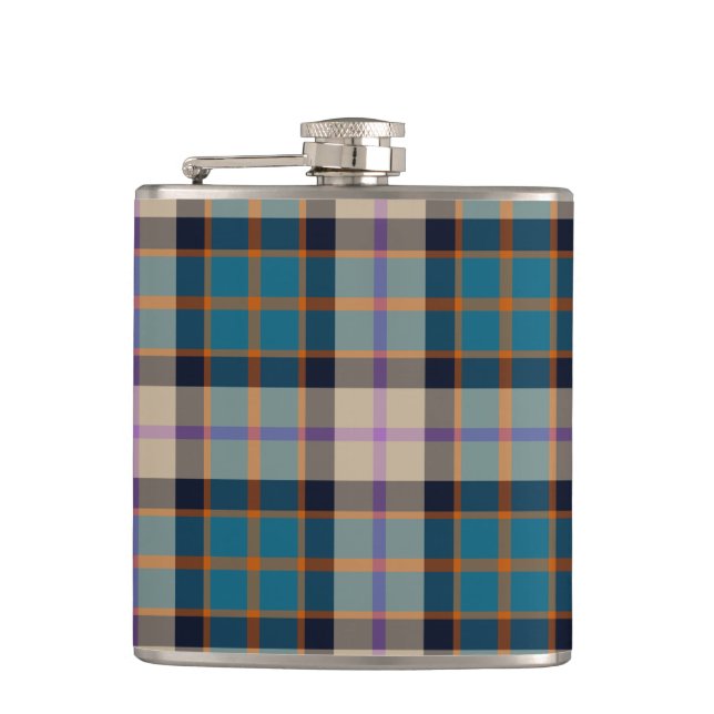 Williamson Ancient Tartan Plaid Hip Flask (Front)